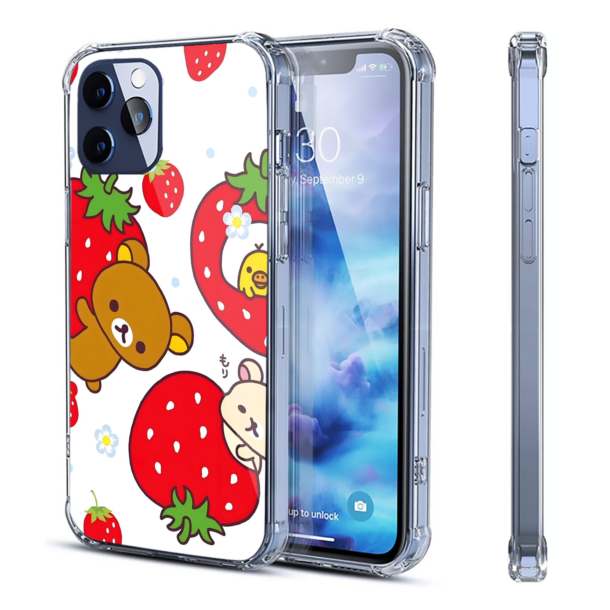 （画像用） リラックマ リラックマ キイロイトリ Rilakkuma Korilakkuma Kiiroitori 【iPhone 12シリーズ対応】透明スマホケース（クリアソフトケース）